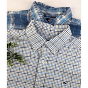 BLUES LOT 2🐳Vineyard Vines MED Whale & Tucker Shirts Long Sleeve Button Cotton